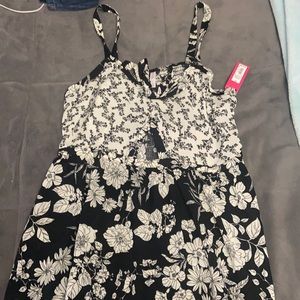 Black and white floral dress